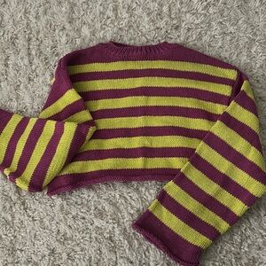 Zara purple and yellow/green sweater
